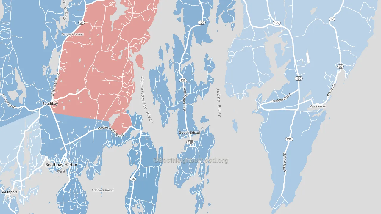 04568, ME block-group political-lean map