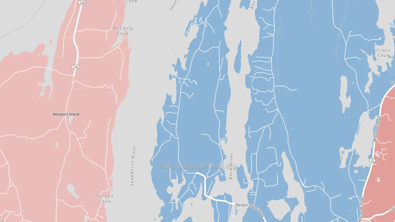 04571, ME block-group political-lean map