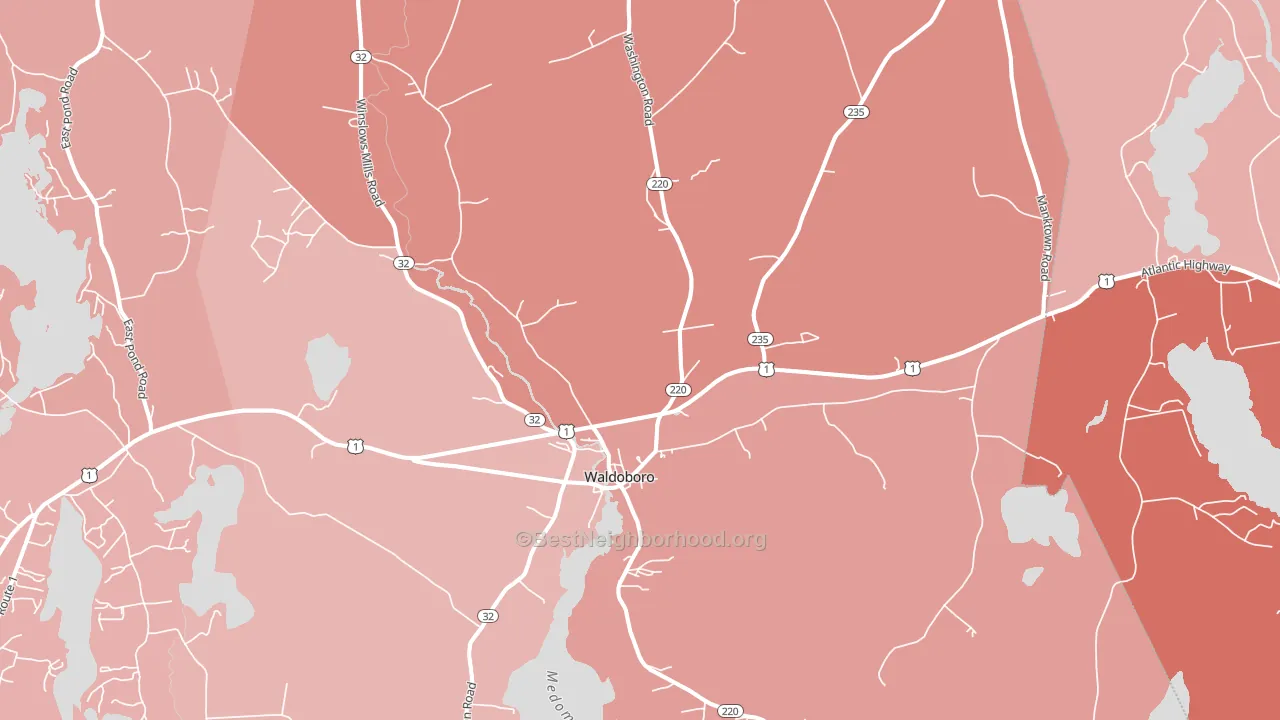 04572, ME block-group political-lean map