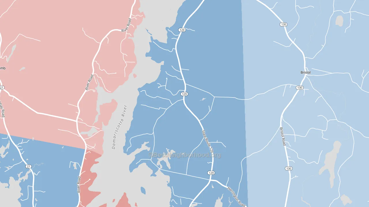 04573, ME block-group political-lean map