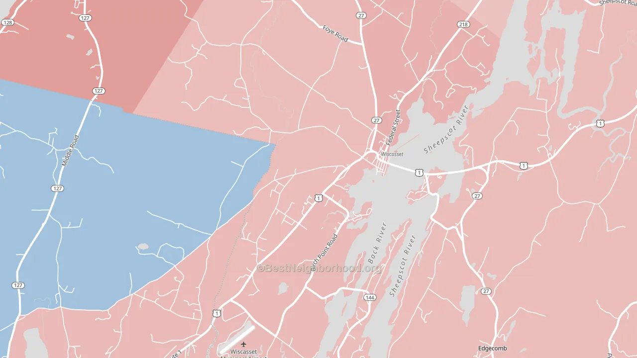 04578, ME block-group political-lean map