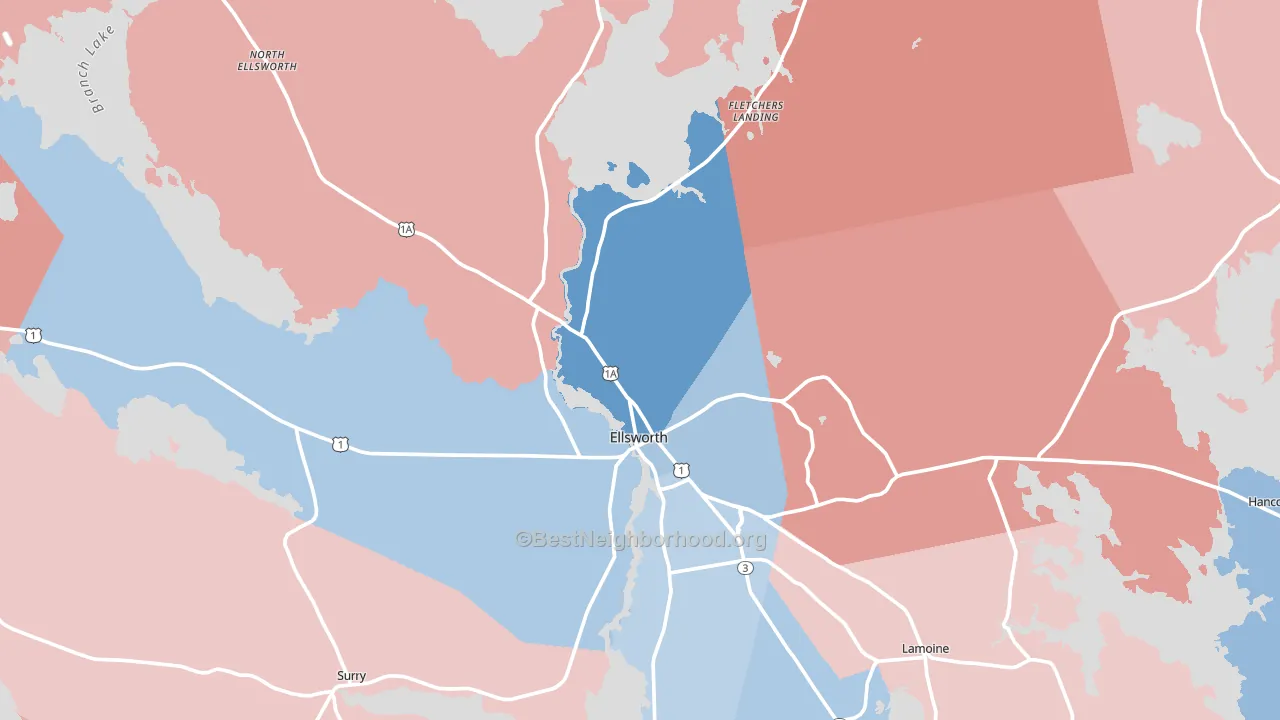 04605, ME block-group political-lean map