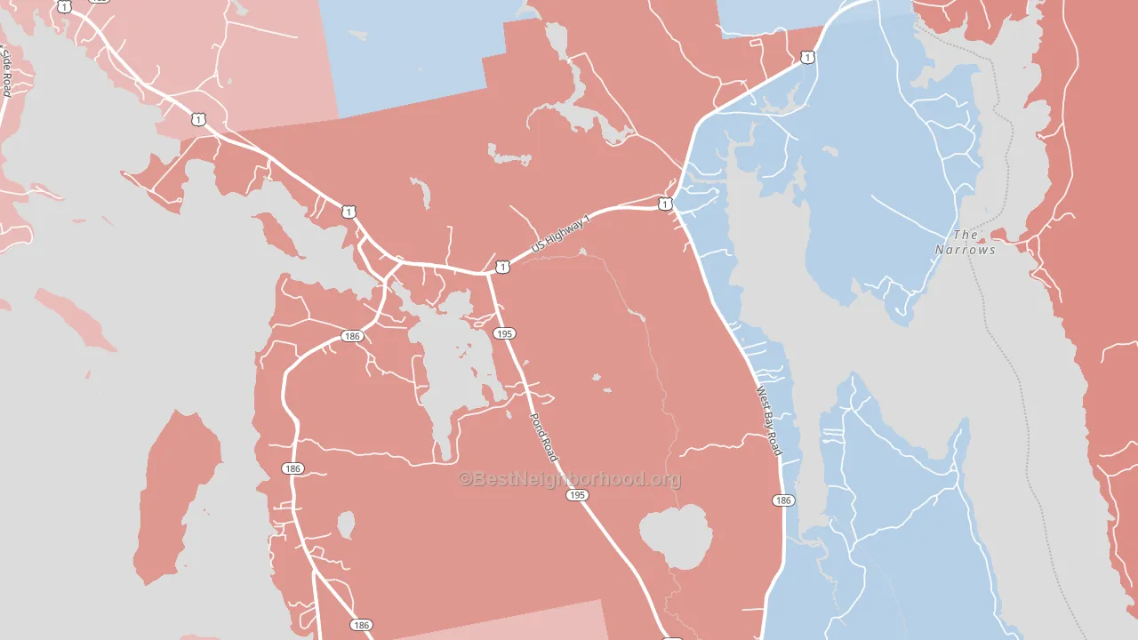 04607, ME block-group political-lean map