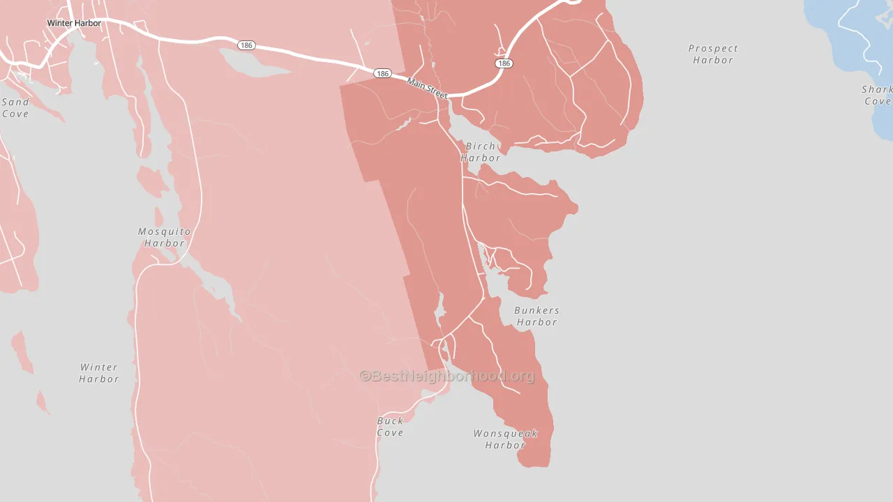 04613, ME block-group political-lean map