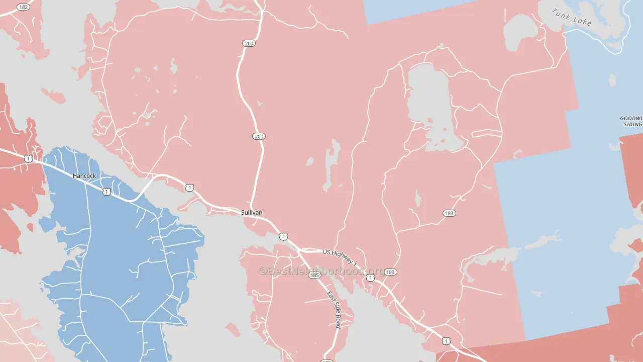 04664, ME block-group political-lean map