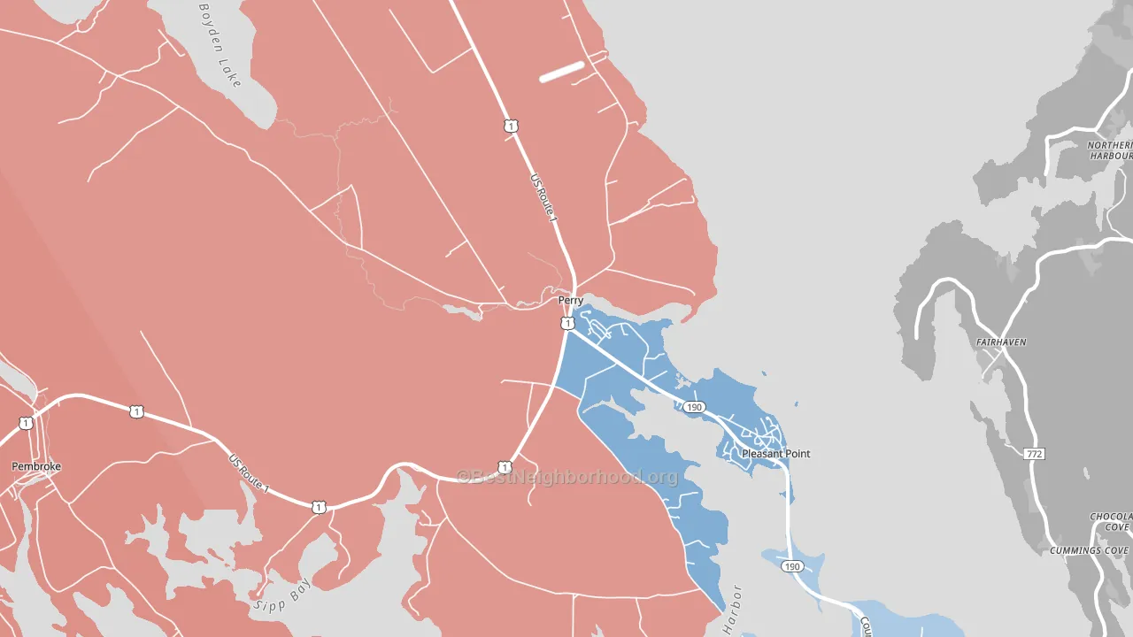 04667, ME block-group political-lean map