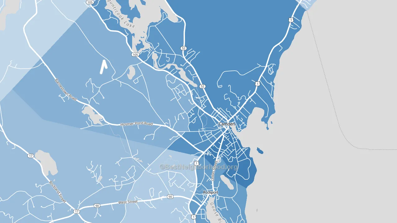 04843, ME block-group political-lean map