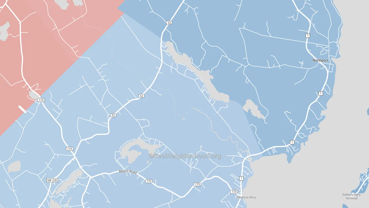 04849, ME block-group political-lean map