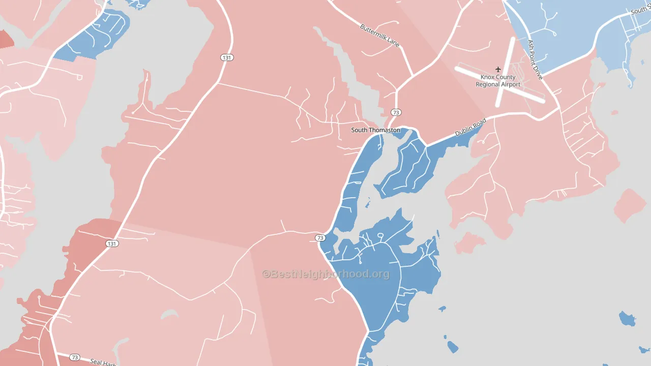 04858, ME block-group political-lean map