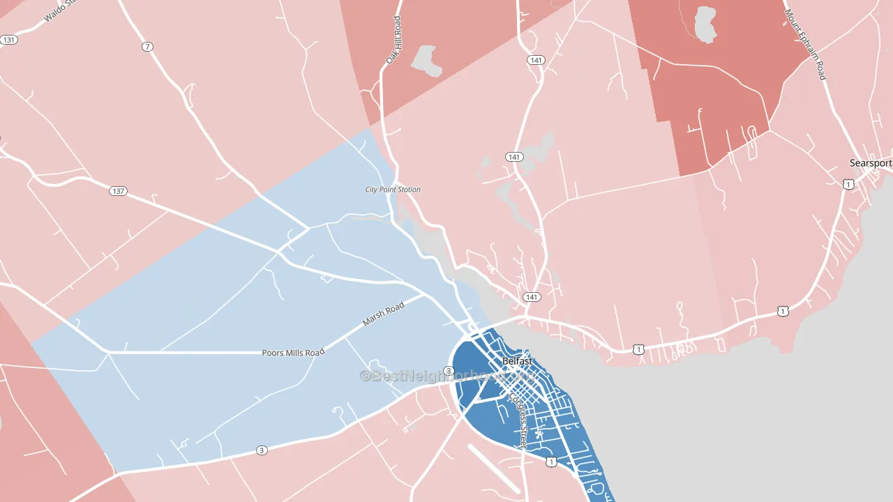 04915, ME block-group political-lean map