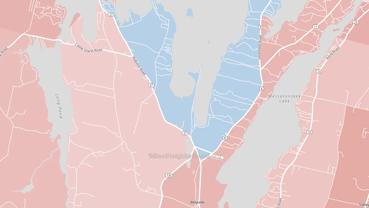 04917, ME block-group political-lean map