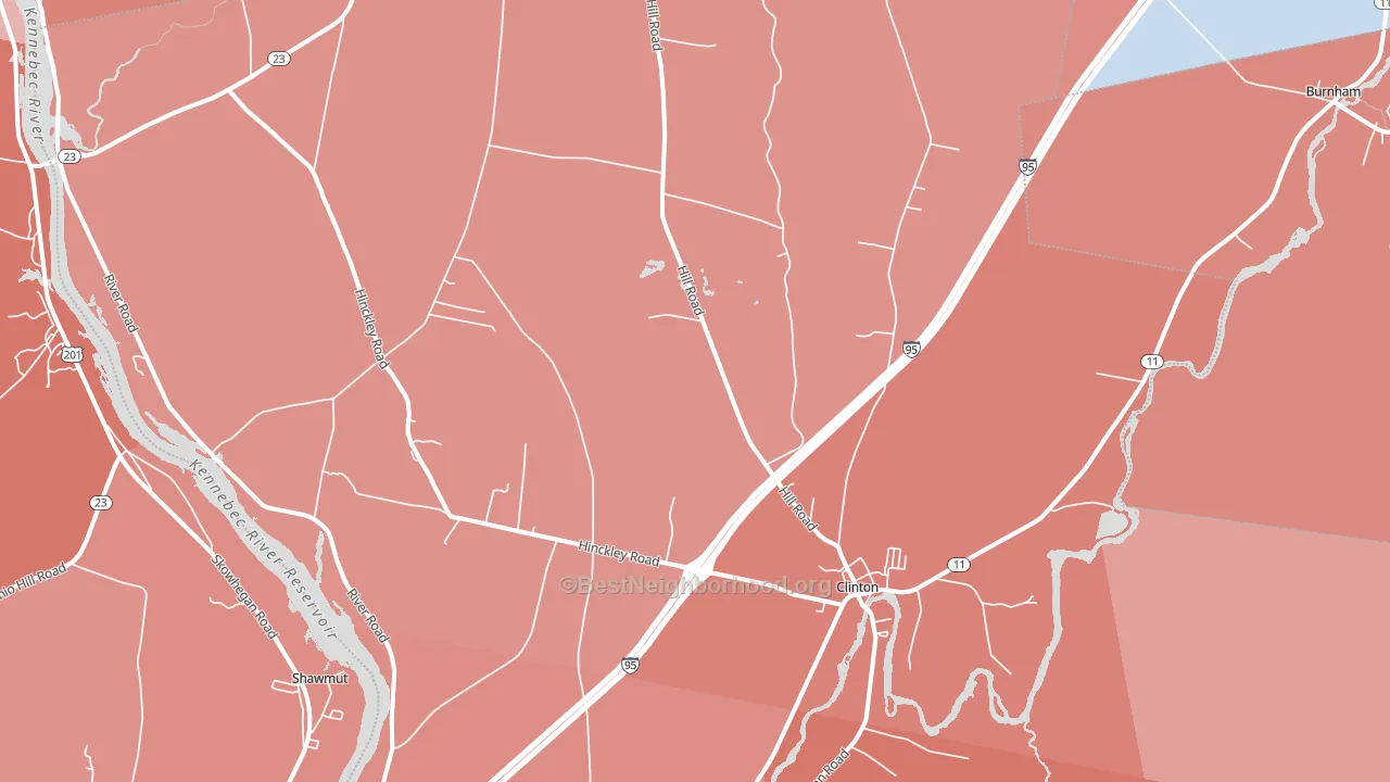 04927, ME block-group political-lean map