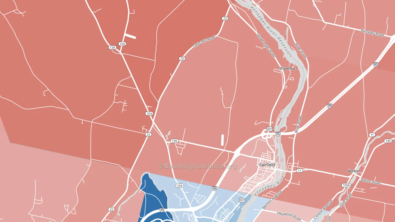 04937, ME block-group political-lean map