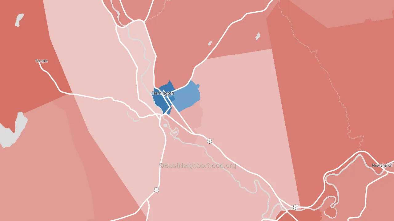 04938, ME block-group political-lean map