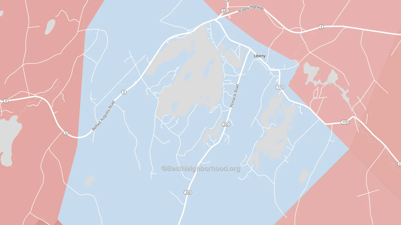 04949, ME block-group political-lean map