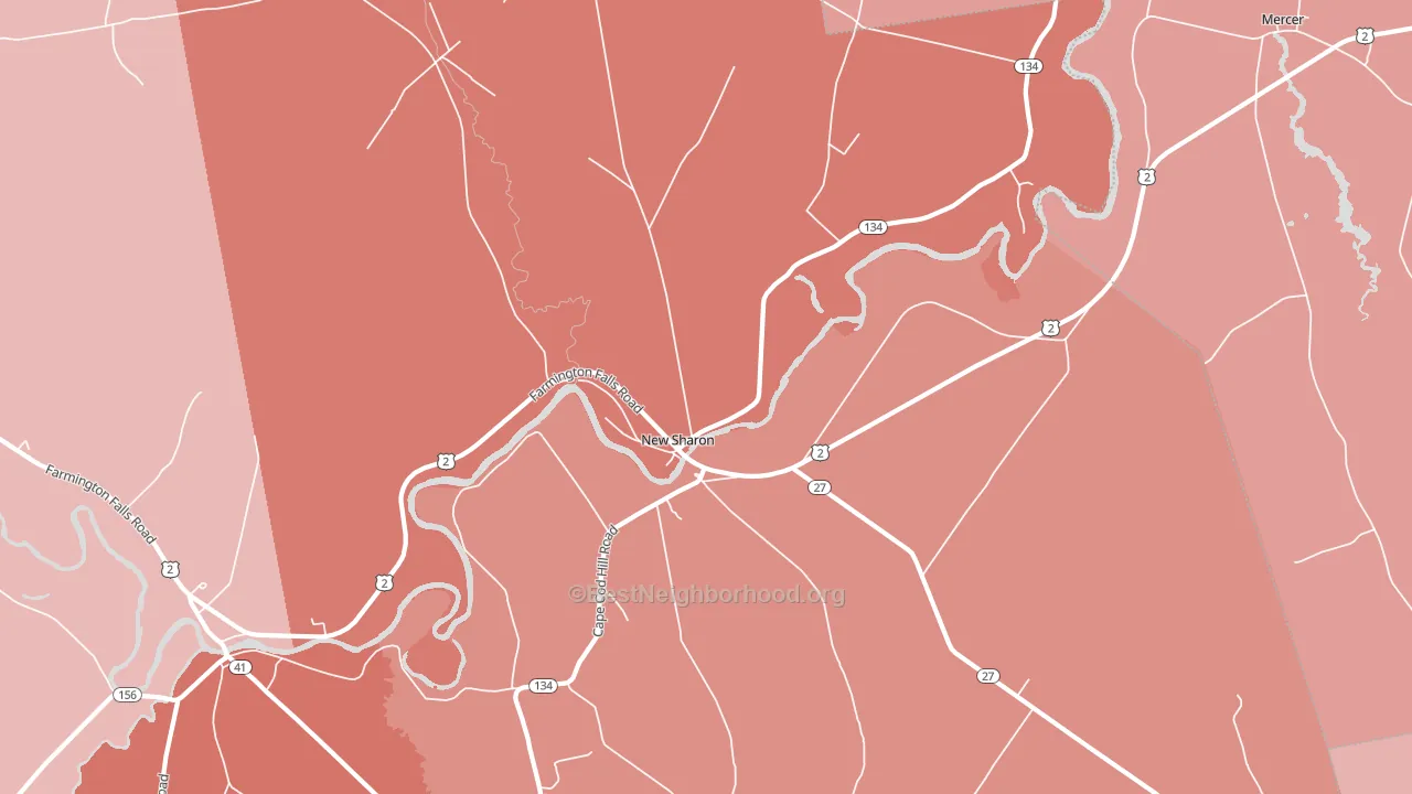 04955, ME block-group political-lean map