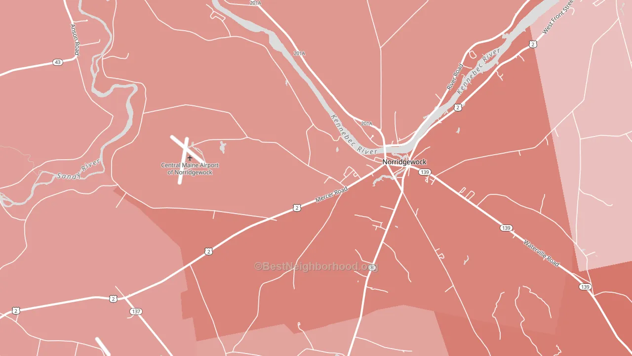 04957, ME block-group political-lean map