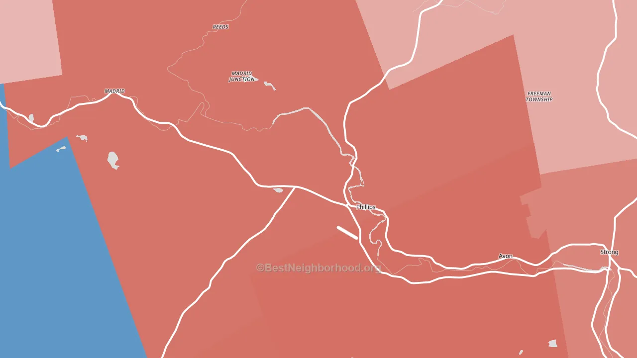 04966, ME block-group political-lean map