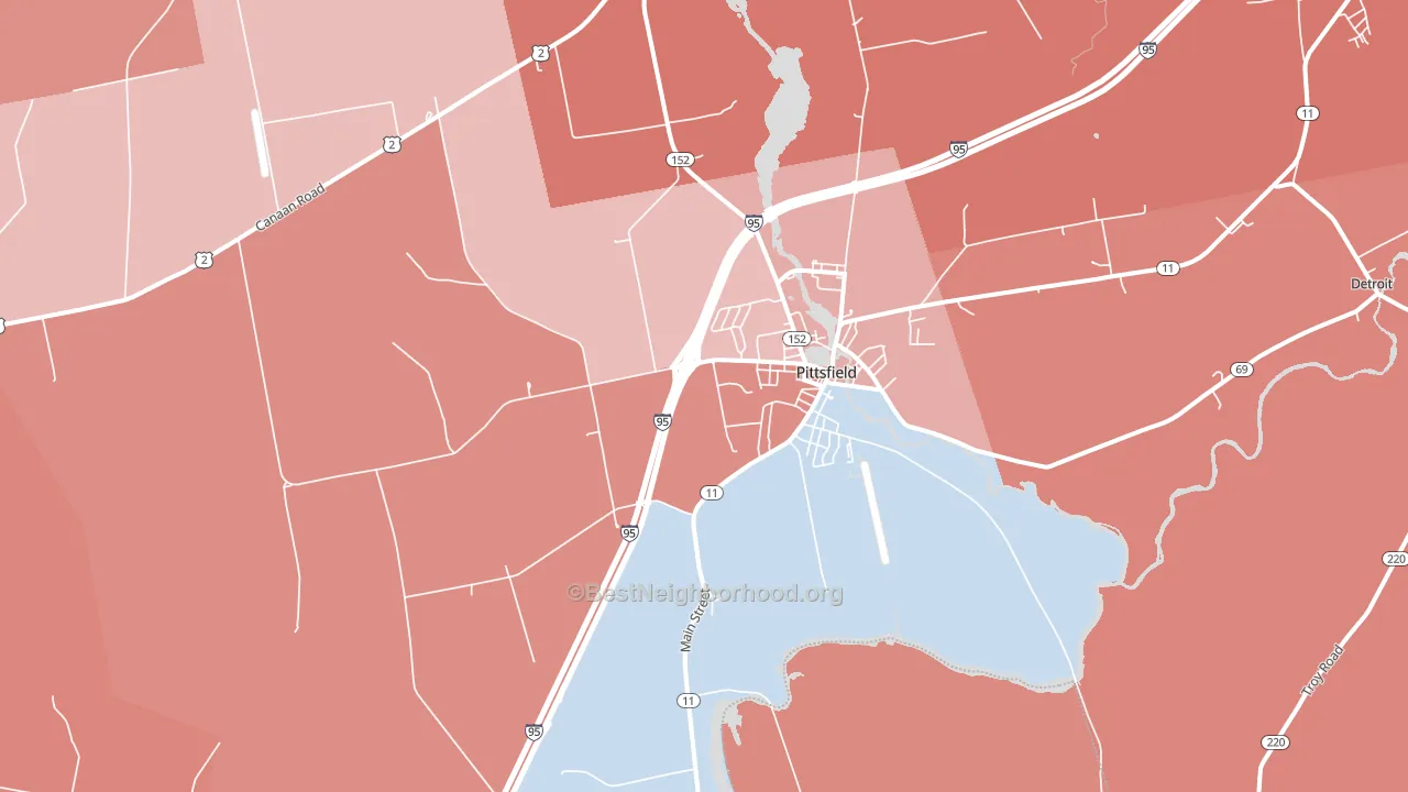 04967, ME block-group political-lean map