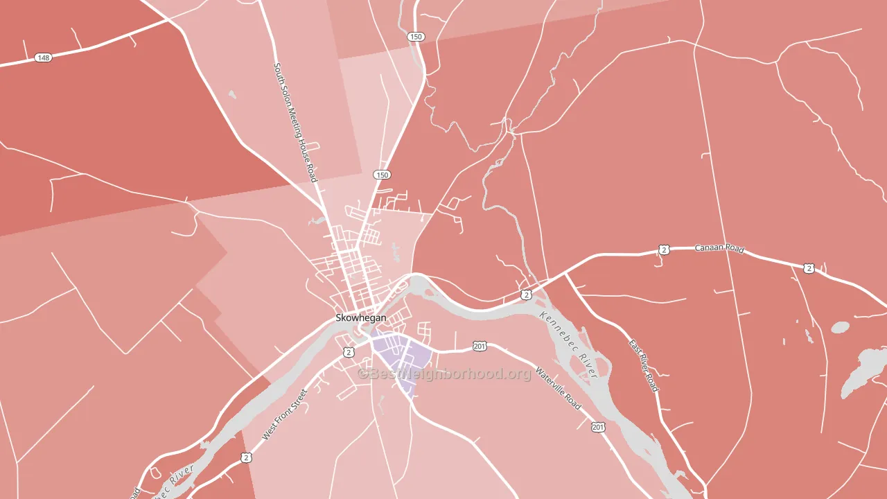 04976, ME block-group political-lean map