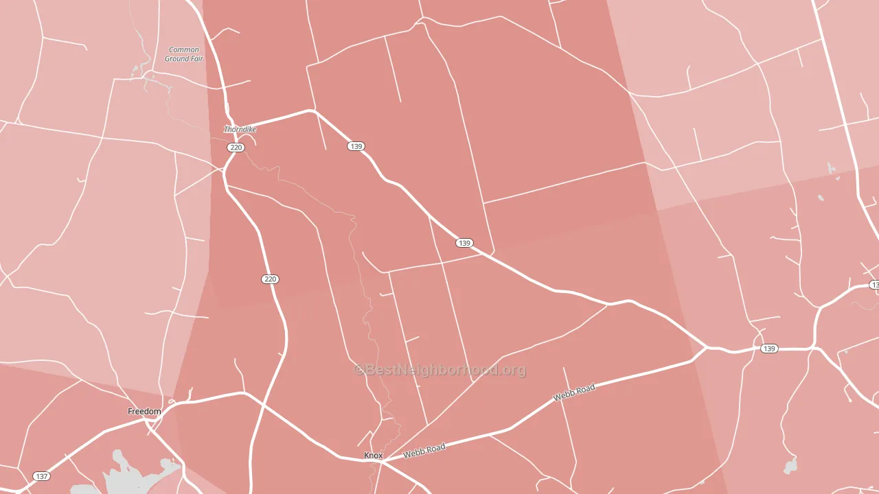 04986, ME block-group political-lean map