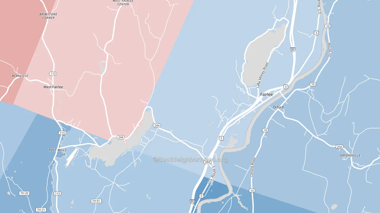 05045, VT block-group political-lean map