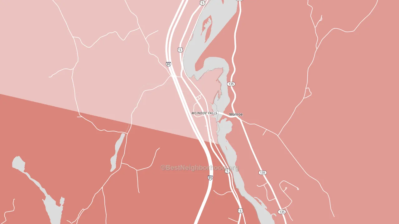 05050, VT block-group political-lean map