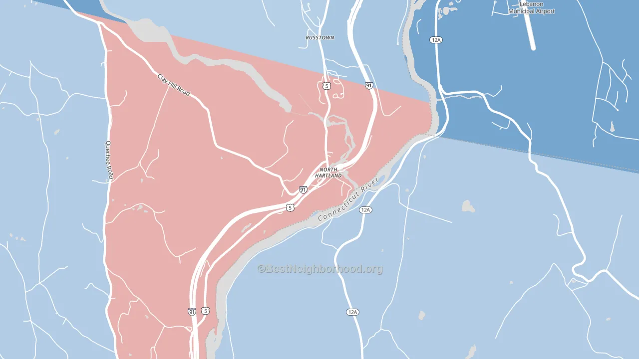 05052, VT block-group political-lean map