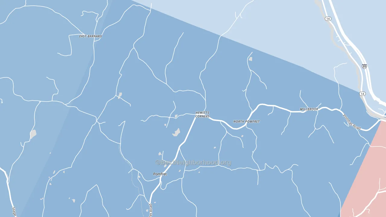 05053, VT block-group political-lean map