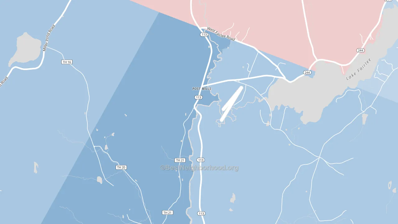 05058, VT block-group political-lean map