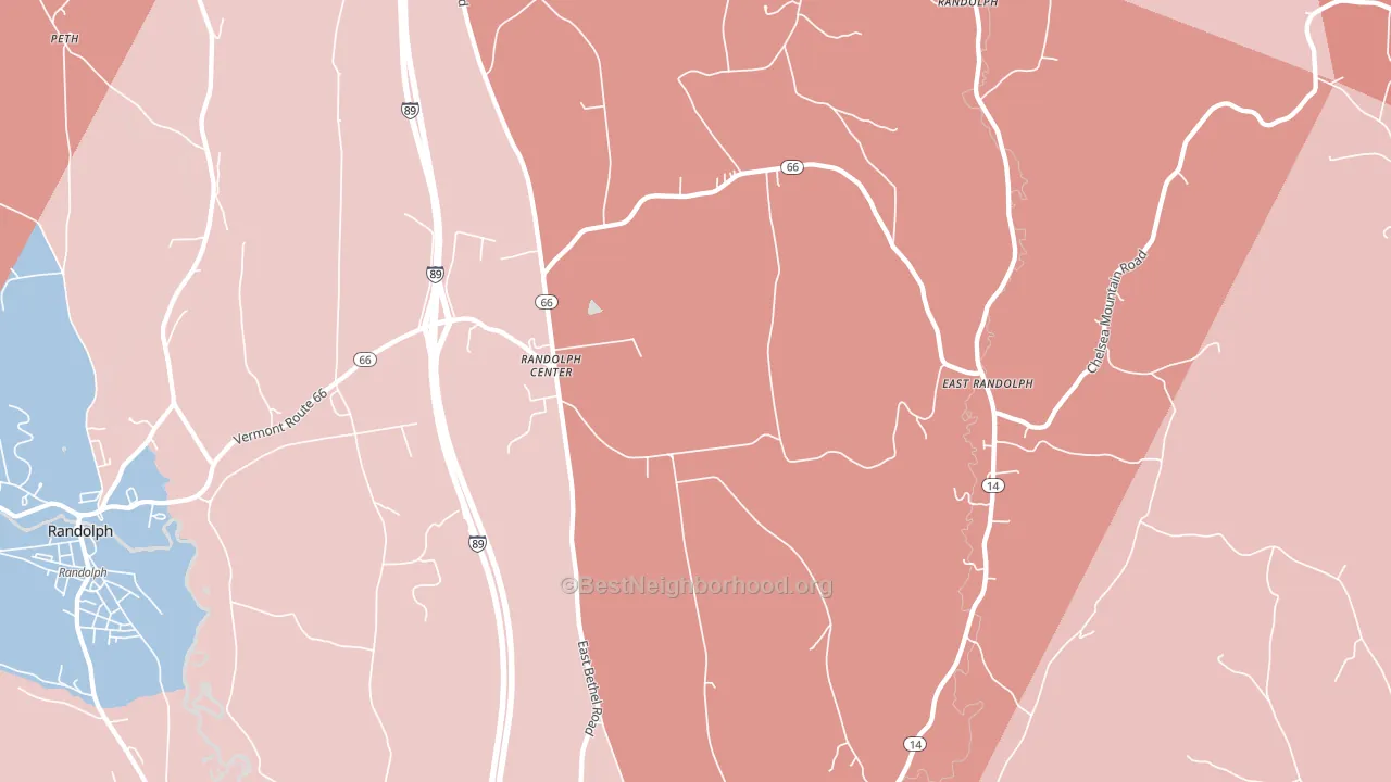 05061, VT block-group political-lean map