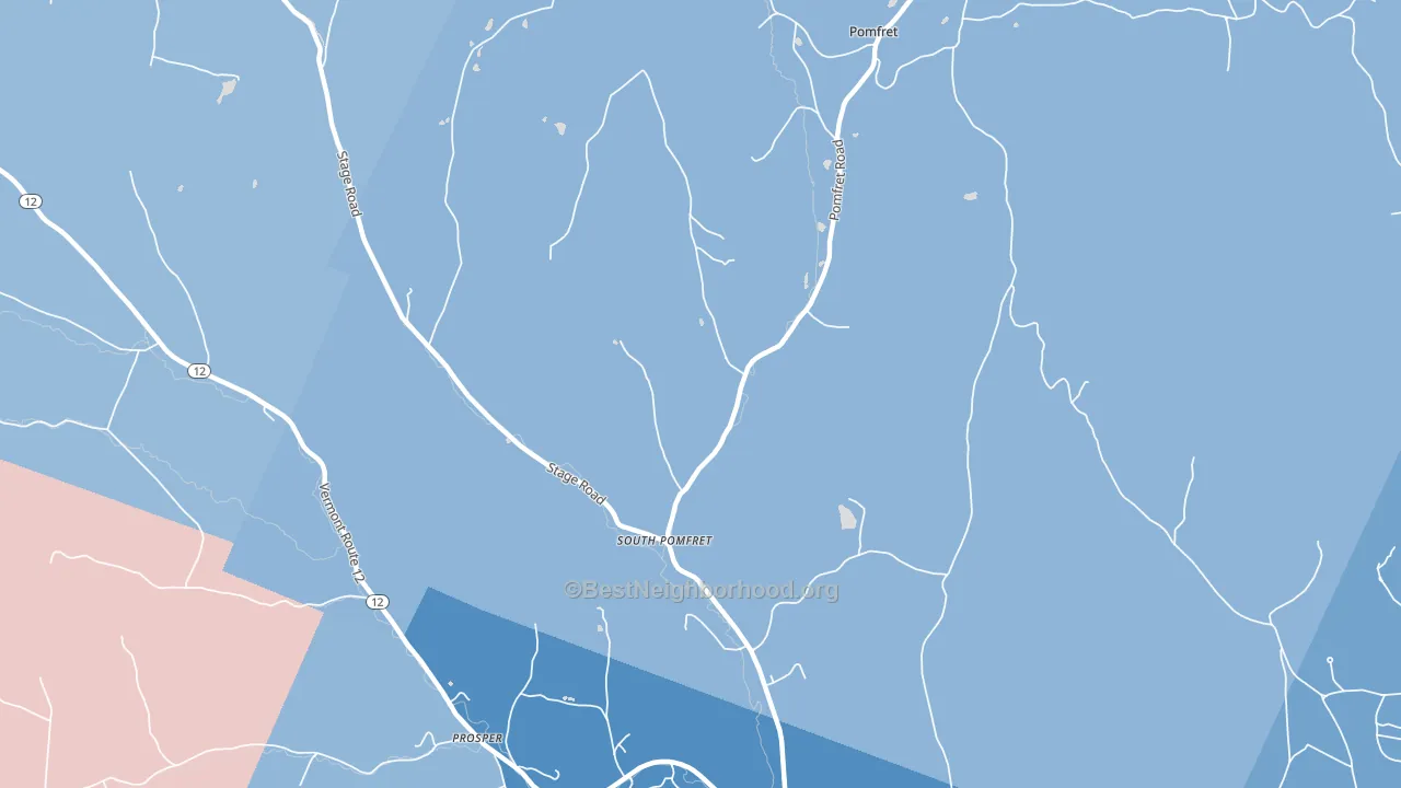 05067, VT block-group political-lean map