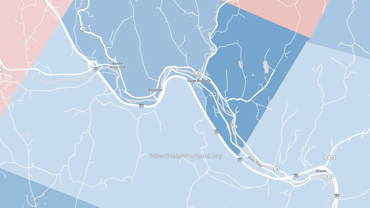 05068, VT block-group political-lean map