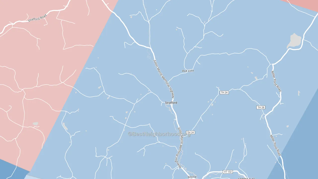 05072, VT block-group political-lean map
