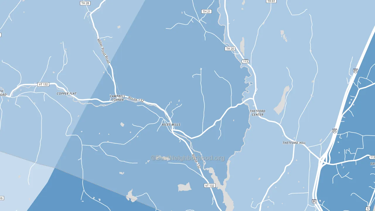05075, VT block-group political-lean map