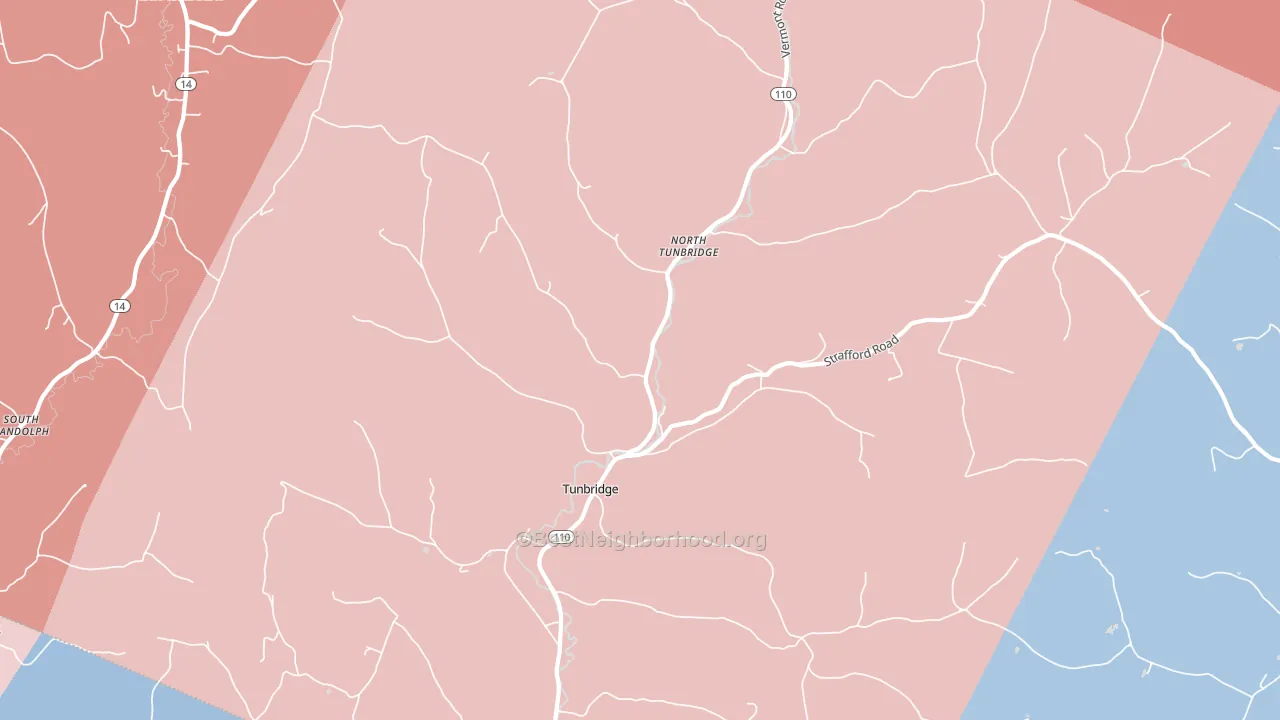 05077, VT block-group political-lean map