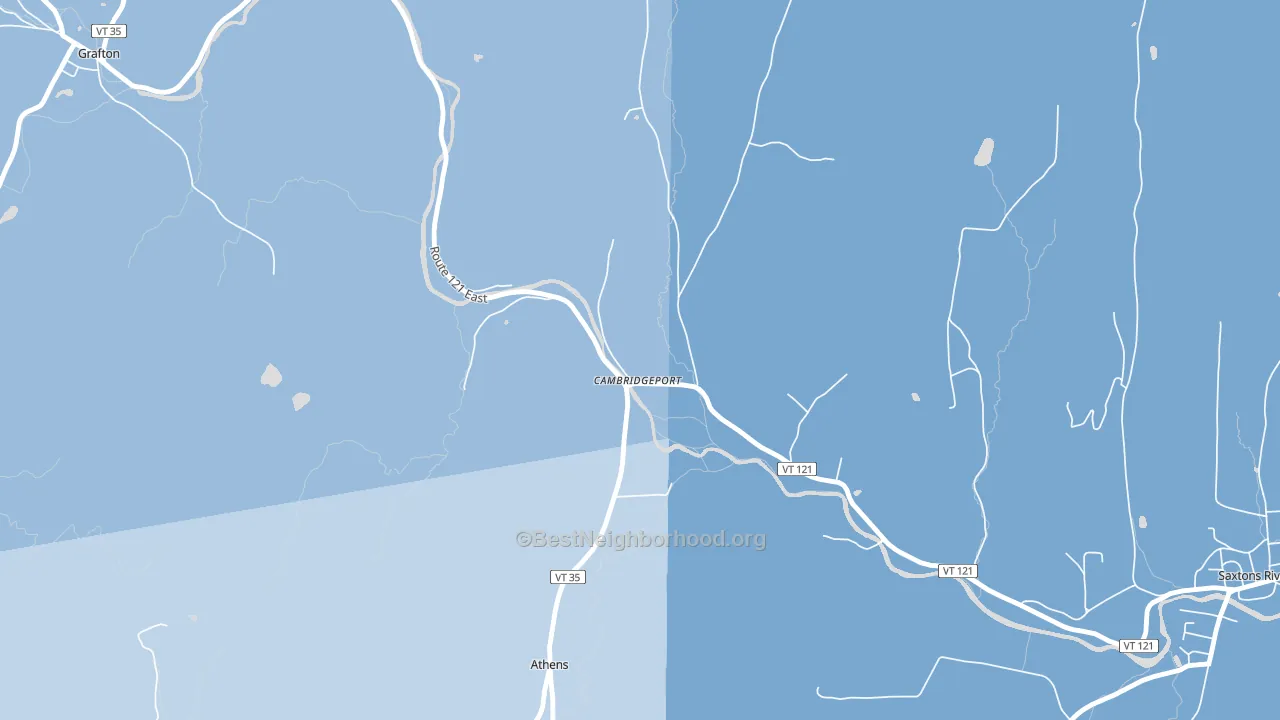 05141, VT block-group political-lean map