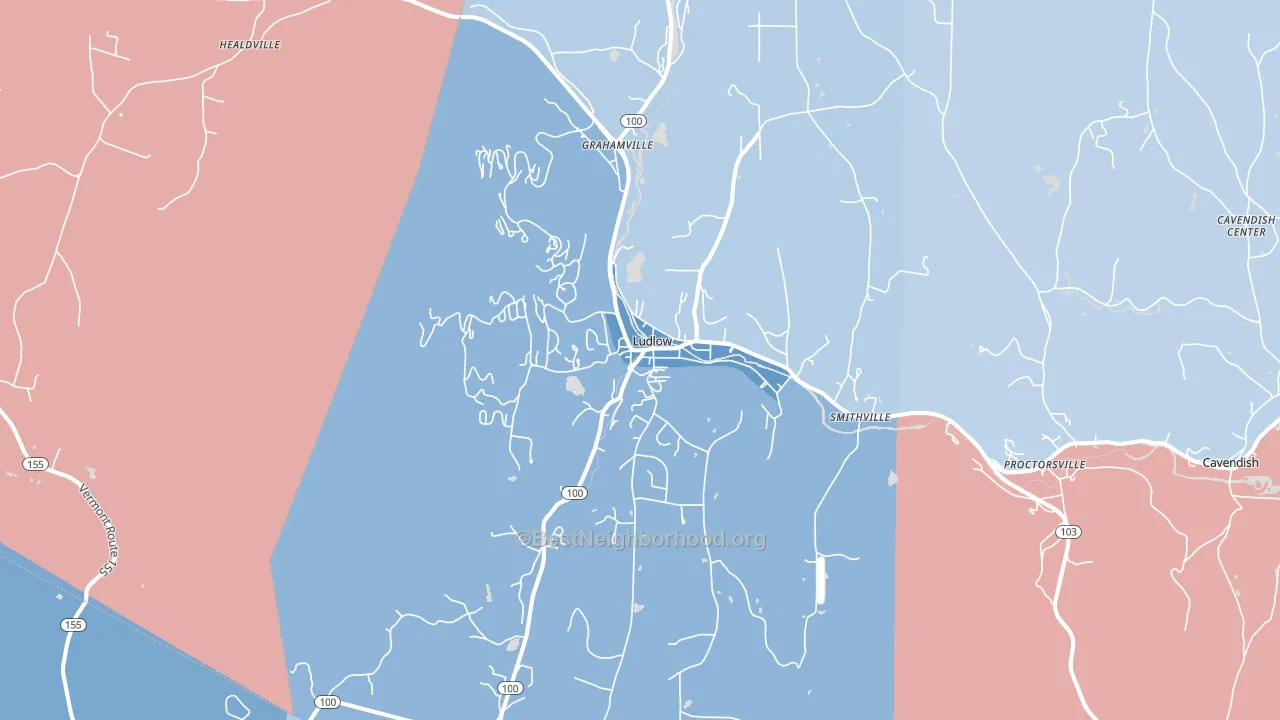 05149, VT block-group political-lean map