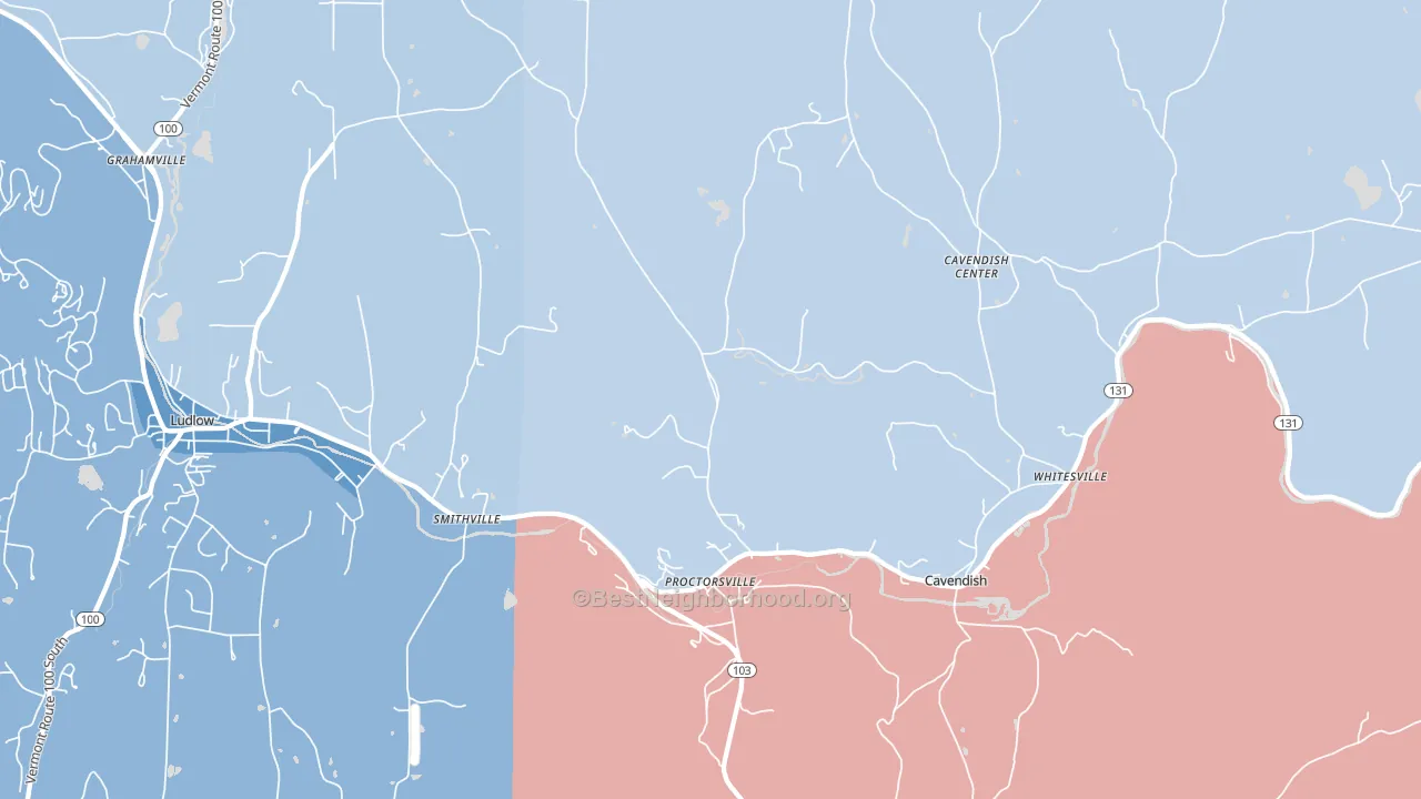 05153, VT block-group political-lean map