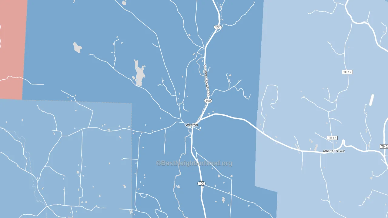 05161, VT block-group political-lean map