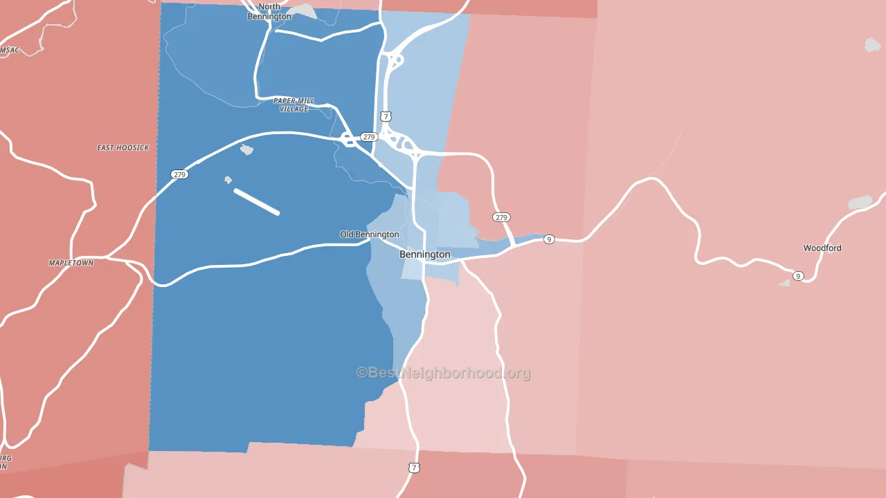 05201, VT block-group political-lean map