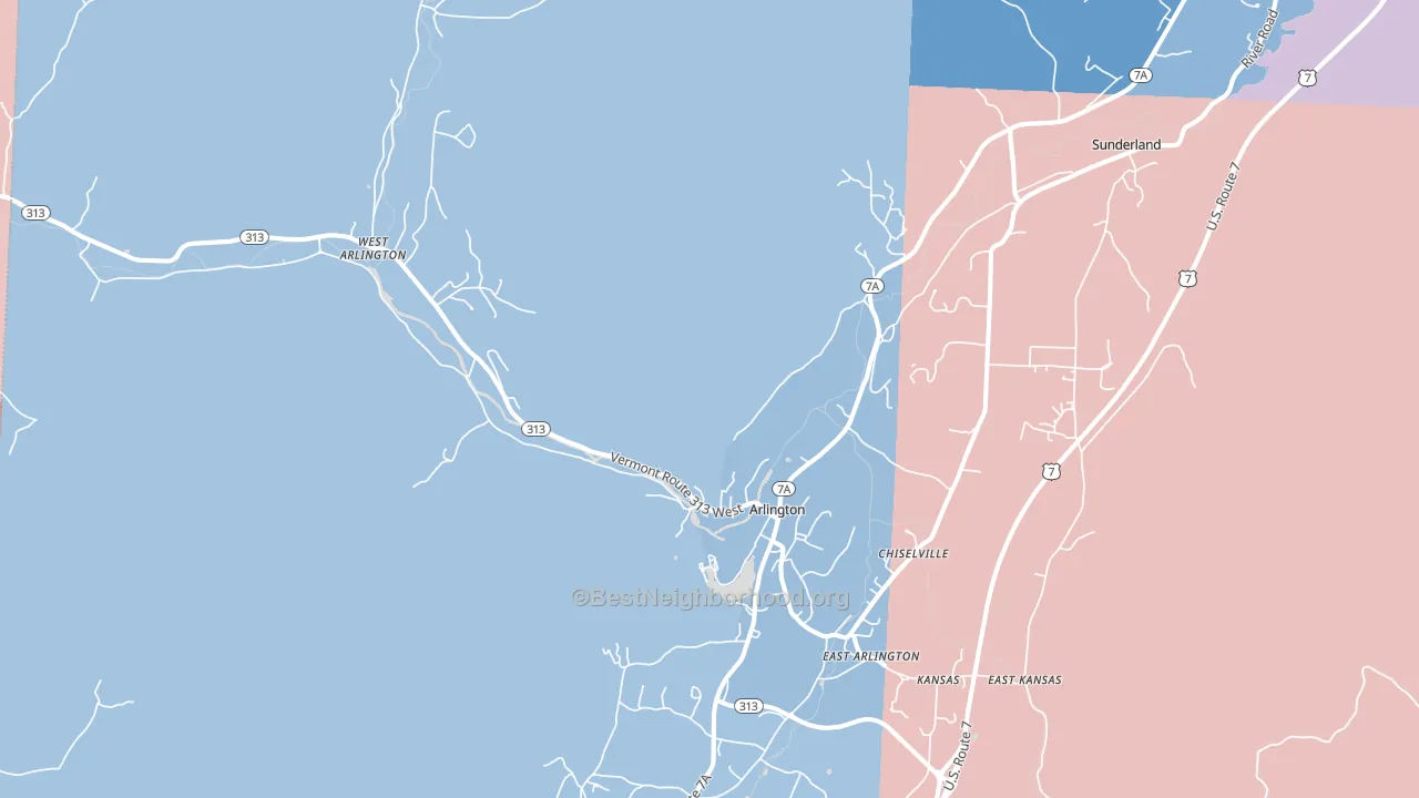 05250, VT block-group political-lean map
