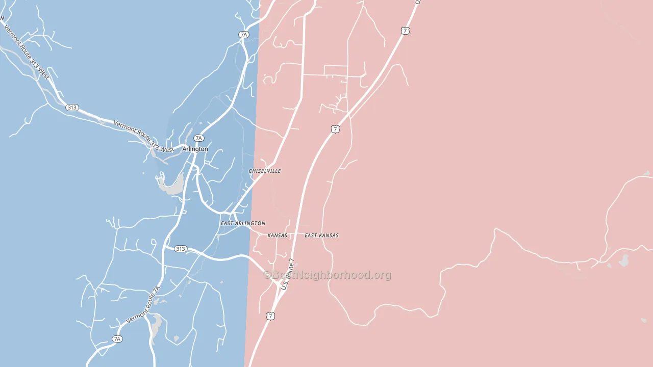 05252, VT block-group political-lean map