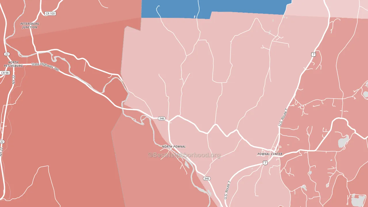 05260, VT block-group political-lean map