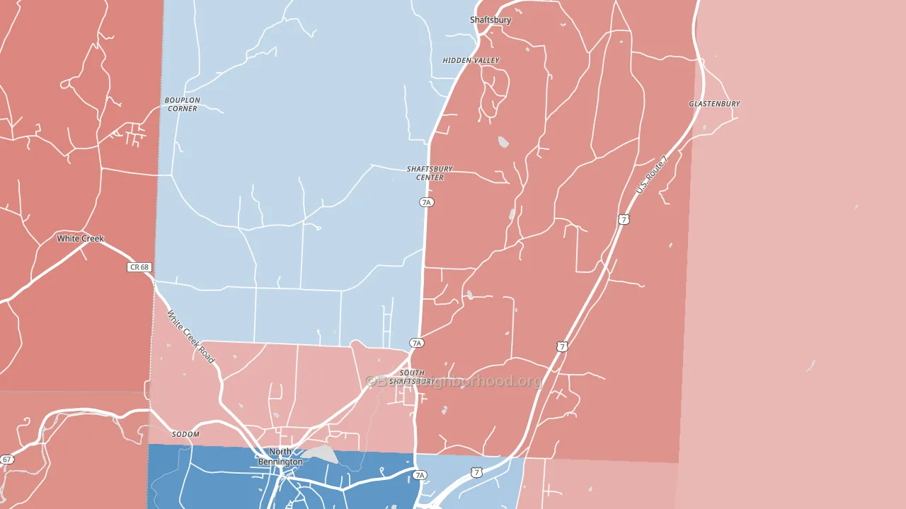 05262, VT block-group political-lean map