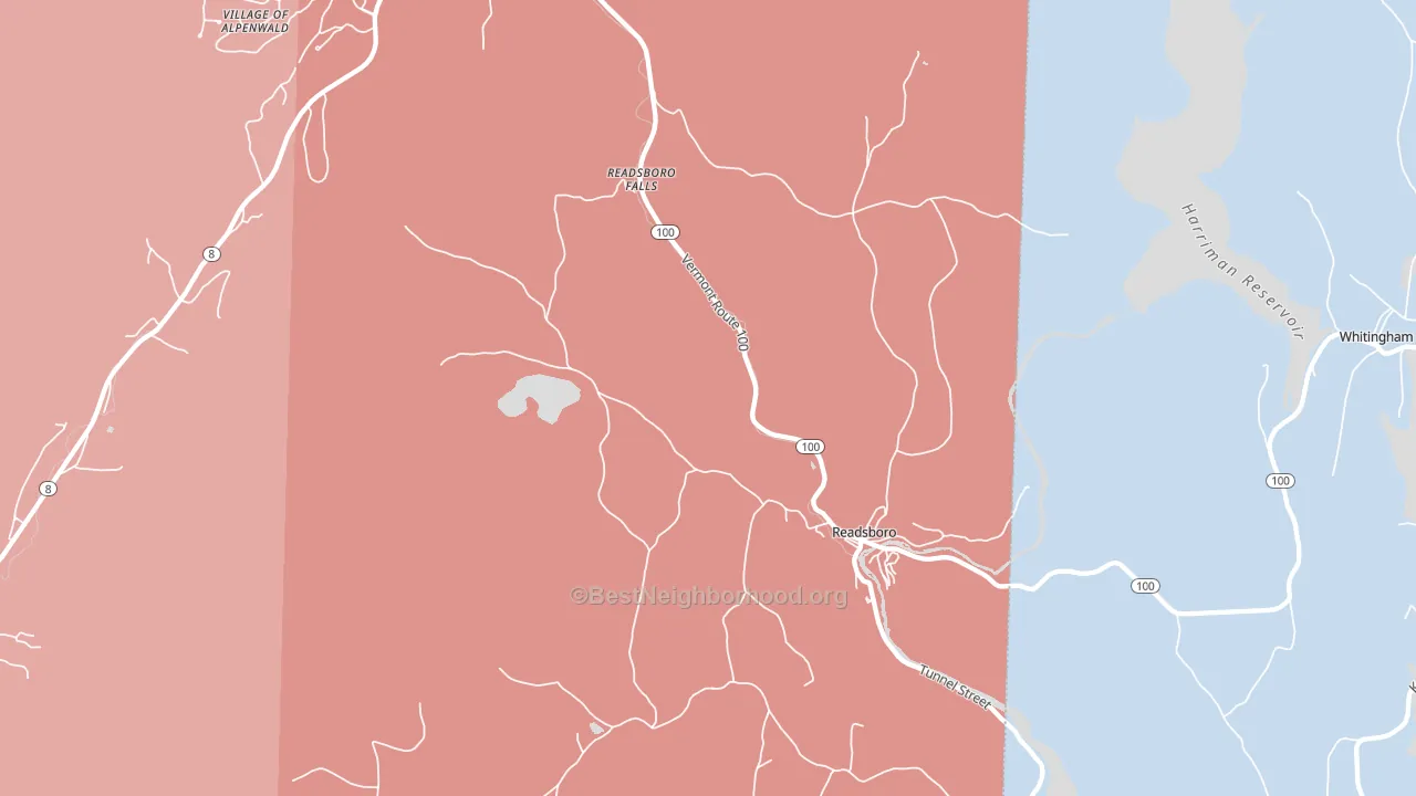 05350, VT block-group political-lean map