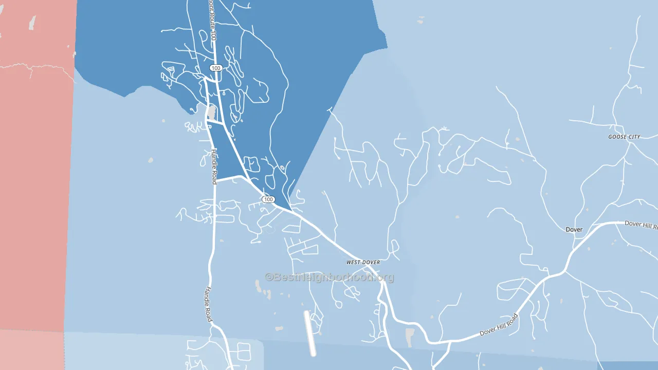 05356, VT block-group political-lean map