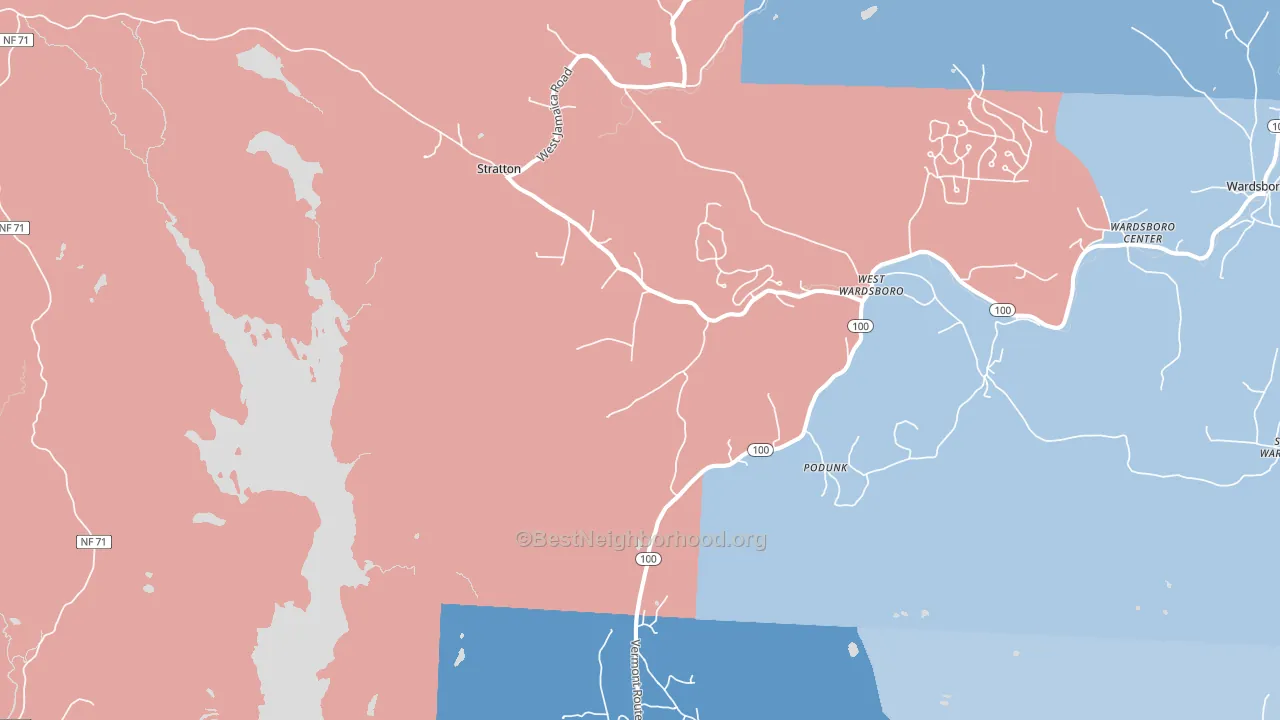 05360, VT block-group political-lean map
