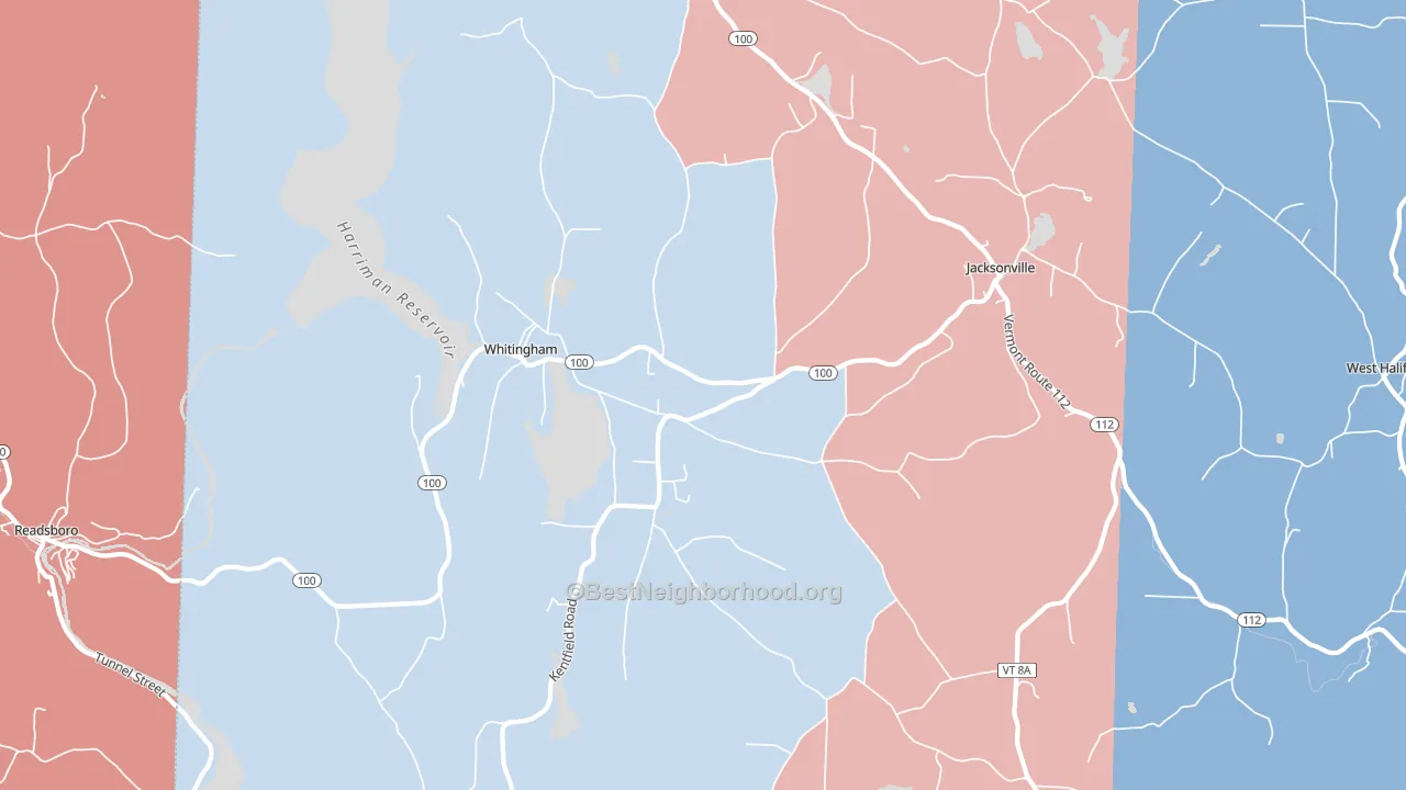 05361, VT block-group political-lean map