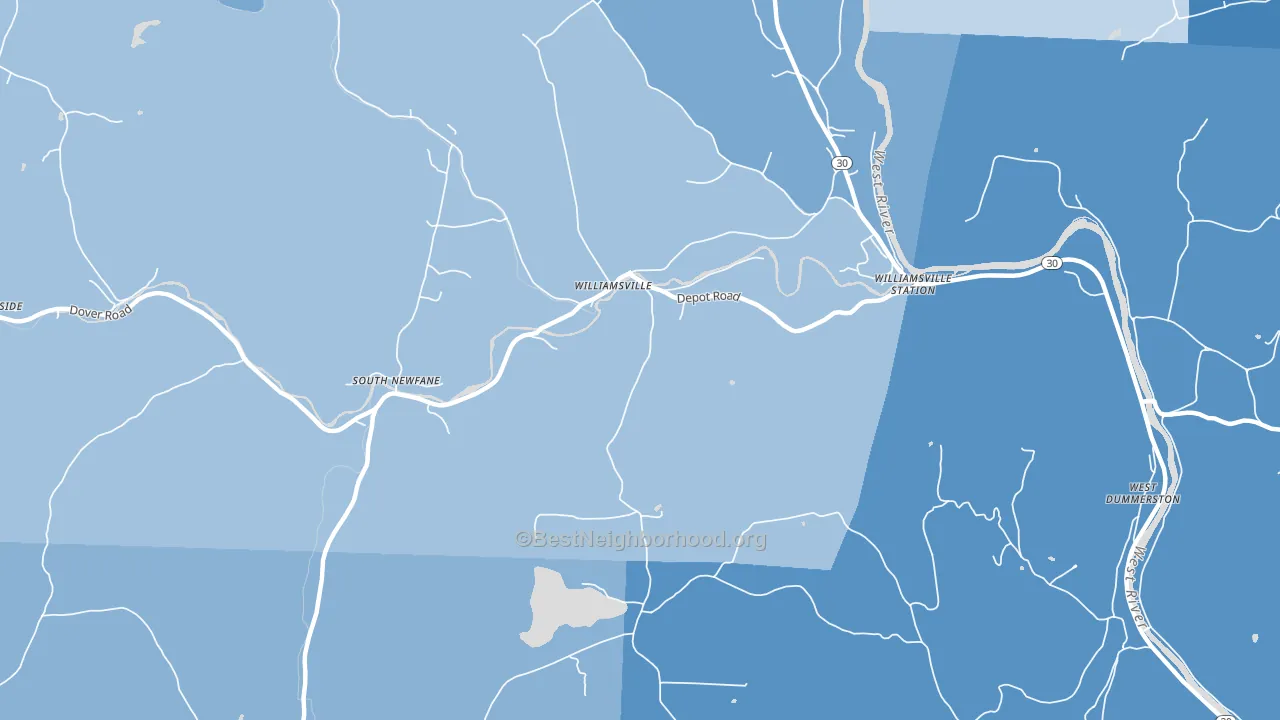 05362, VT block-group political-lean map